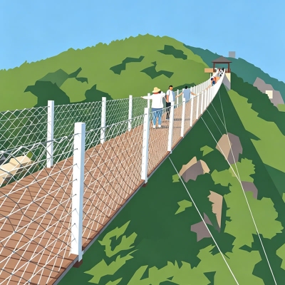 Suspension Bridge旅游景区人行景观吊桥木板索桥项目设计建设